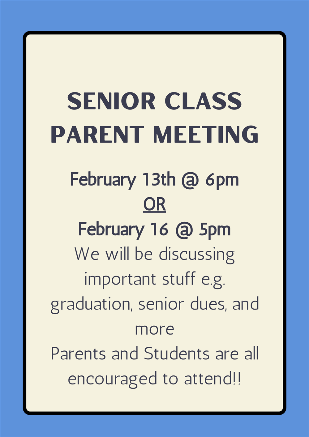 Senior Parent Night 